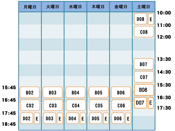 ジュニア練習時間割